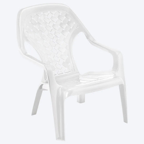 Combo Mesa de Centro Exterior Rimax Blanco 67.6x42.5cm Rectangular con Dos Sillas Playeras - MESAS DE EXTERIOR | Bylmo