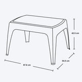 Combo Mesa de Centro Exterior Rimax Blanco 67.6x42.5cm Rectangular con Dos Sillas Playeras - MESAS DE EXTERIOR | Bylmo
