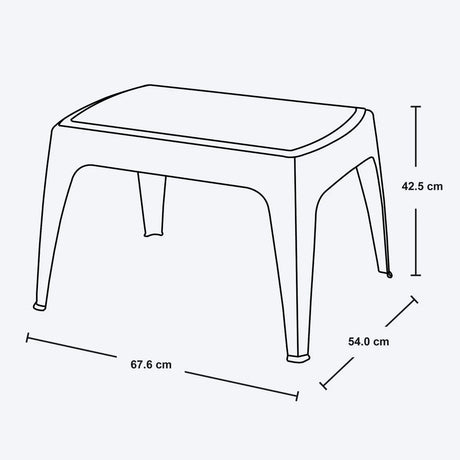 Combo Mesa de Centro Exterior Rimax Blanco 67.6x42.5cm Rectangular con Dos Sillas Playeras - MESAS DE EXTERIOR | Bylmo