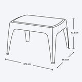 Combo Mesa de Centro Exterior Rimax Wengue 67.6x42.5cm Rectangular con Dos Sillas Playeras - MESAS DE EXTERIOR | Bylmo