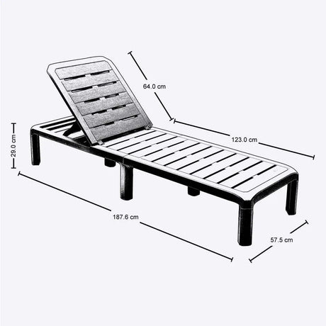 Combo Piscina Rimax Moca 57.5x29cm con Dos Camas Asoleadoras Dos Sillas Playeras y Una Mesa de Centro Recatangular - SILLAS DE EXTERIOR | Bylmo
