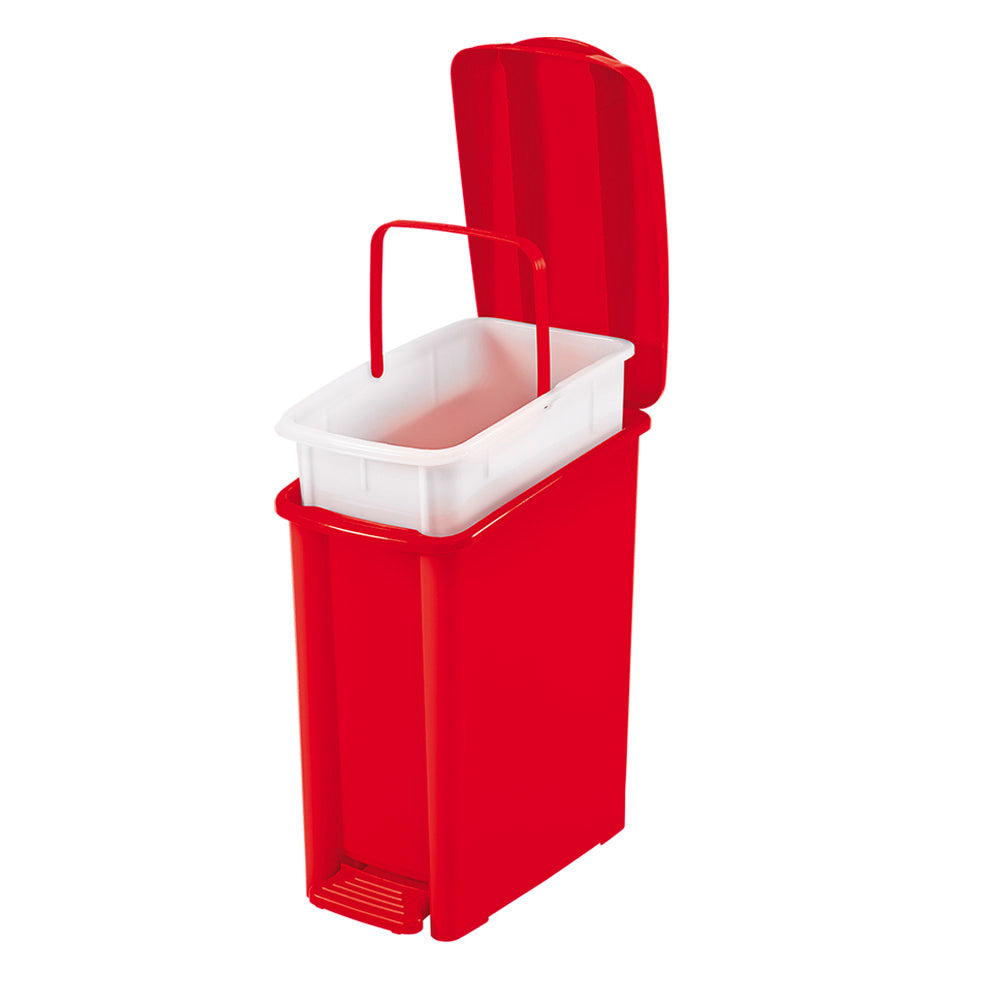 Basurero Rimax Rojo 30x37.5cm de 10 Litros con Tapa de Pedal y con Caneca Interior
