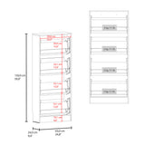 Zapatero Inola Blanco 63x175cm Vertical de Cuatro Niveles con Cuatro Puertas - ZAPATEROS | Bylmo