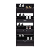 Zapatero Inola Wengue 63x175cm Vertical de Cuatro Niveles con Cuatro Puertas - ZAPATEROS | Bylmo