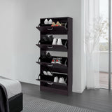 Zapatero Inola Wengue 63x175cm Vertical de Cuatro Niveles con Cuatro Puertas - ZAPATEROS | Bylmo