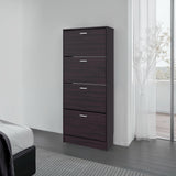 Zapatero Inola Wengue 63x175cm Vertical de Cuatro Niveles con Cuatro Puertas - ZAPATEROS | Bylmo