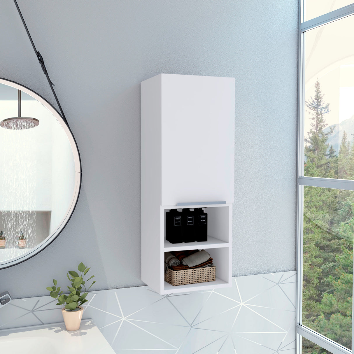 Mueble Auxiliar para Baño MIla Blanco 30x81.7cm con Dos Entrepaños - OTROS MUEBLES PARA BANHO | Bylmo