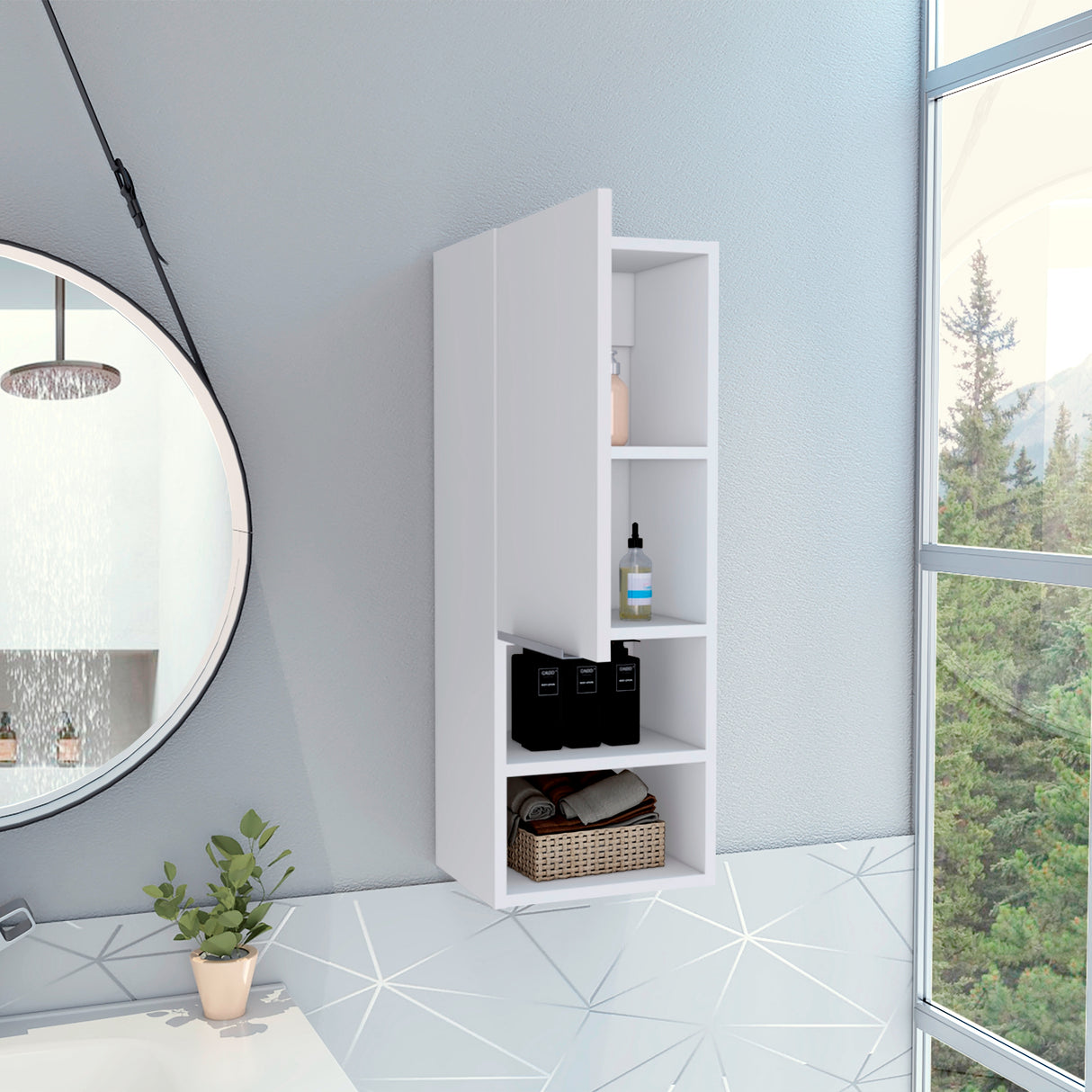 Mueble Auxiliar para Baño MIla Blanco 30x81.7cm con Dos Entrepaños - OTROS MUEBLES PARA BANHO | Bylmo