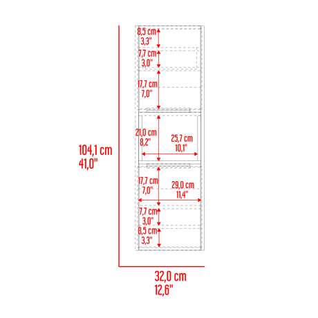 Mueble Auxiliar para Baño Kioto Bardolino 32x104.1cm con Dos Entrepaños - OTROS MUEBLES PARA BANHO | Bylmo