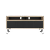 Rack de TV Vassel Cartagena y Wengue 123.5x60.6cm Para TV Hasta 55" Pulgadaas con Cuatro Compartimientos y con Ranura para Cables - MUEBLES DE TV | Bylmo