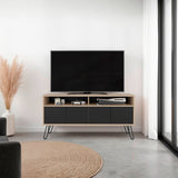 Rack de TV Vassel Cartagena y Wengue 123.5x60.6cm Para TV Hasta 55" Pulgadaas con Cuatro Compartimientos y con Ranura para Cables - MUEBLES DE TV | Bylmo