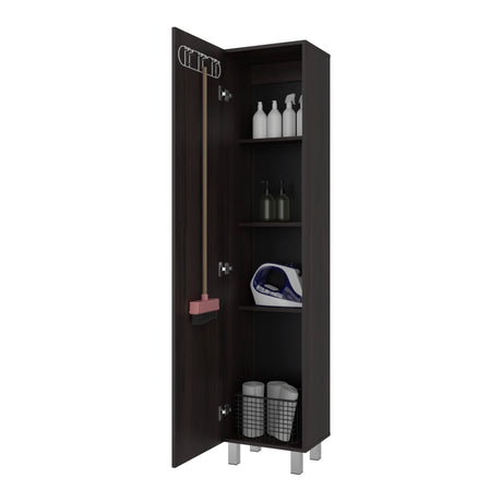 Mueble para Almacenamiento Vintro Nogal 40x180cm con Una Puerta y con Patas - MUEBLES DE ASEO Y ROPAS | Bylmo