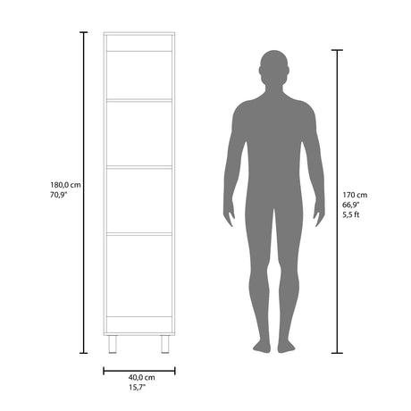 Mueble para Almacenamiento Vintro Wengue 40x180cm con Una Puerta y con Patas - MUEBLES DE ASEO Y ROPAS | Bylmo