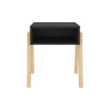 Mesa de Noche Pinetti Wengue 46x51cm con Dos Cajones y con Un Compartimiento - MESAS DE NOCHE | Bylmo