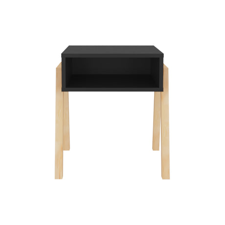 Mesa de Noche Pinetti Wengue 46x51cm con Dos Cajones y con Un Compartimiento - MESAS DE NOCHE | Bylmo