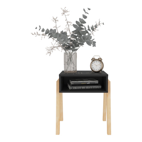 Mesa de Noche Pinetti Wengue 46x51cm con Dos Cajones y con Un Compartimiento - MESAS DE NOCHE | Bylmo