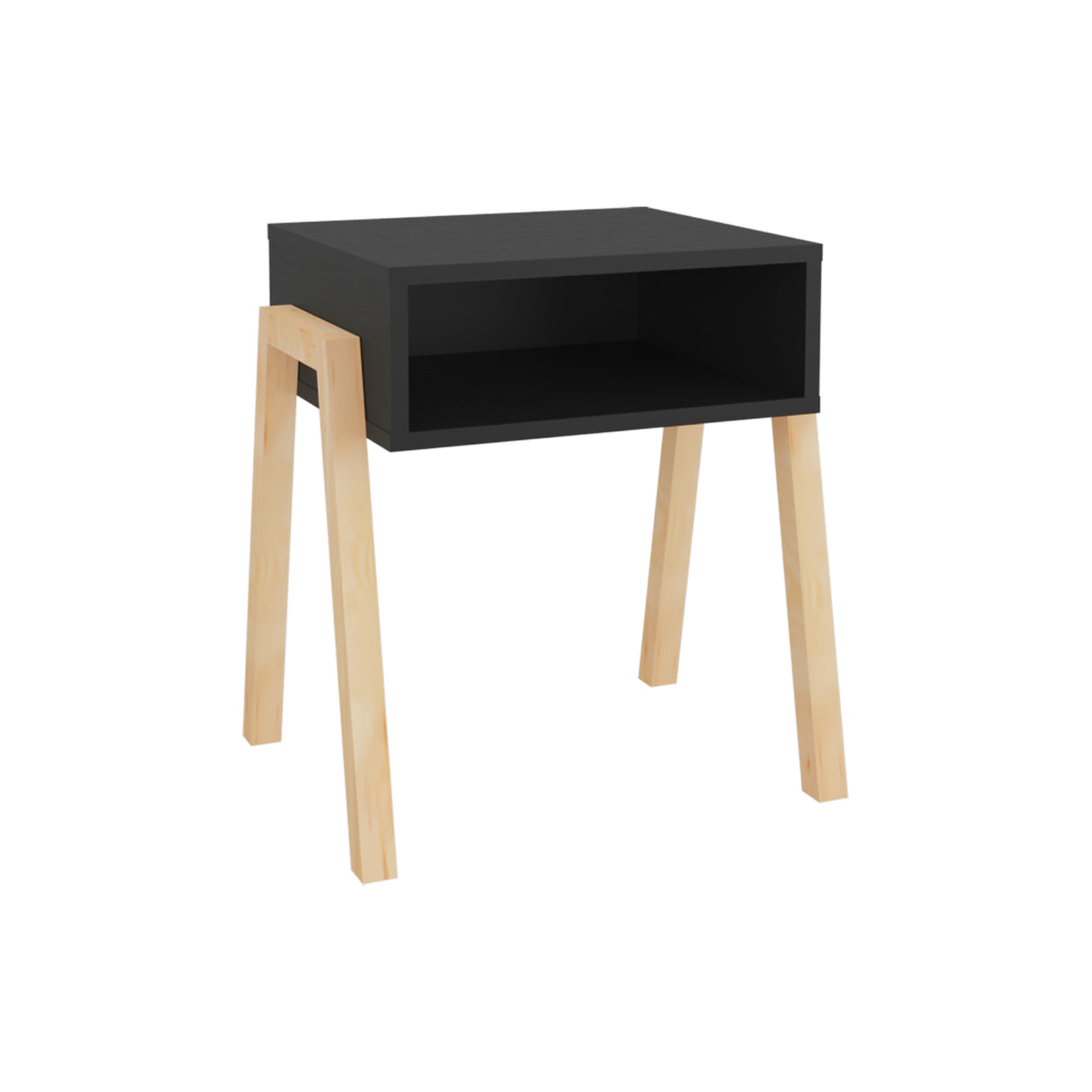 Mesa de Noche Pinetti Wengue 46x51cm con Dos Cajones y con Un Compartimiento - MESAS DE NOCHE | Bylmo