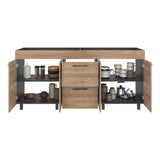 Mueble Inferior de Cocina Luna Wengue y Miel 180x84cm sin Mesón y Sin Estufa - MUEBLES INFERIORES DE COCINA | Bylmo