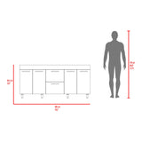 Mueble Inferior de Cocina Luna Wengue y Miel 180x84cm sin Mesón y Sin Estufa - MUEBLES INFERIORES DE COCINA | Bylmo