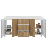 Mueble Inferior de Cocina Boreal Blanco Marquez y Fresno Europeo 179.9x89.5cm sin Mesón y Sin Estufa - MUEBLES INFERIORES DE COCINA | Bylmo