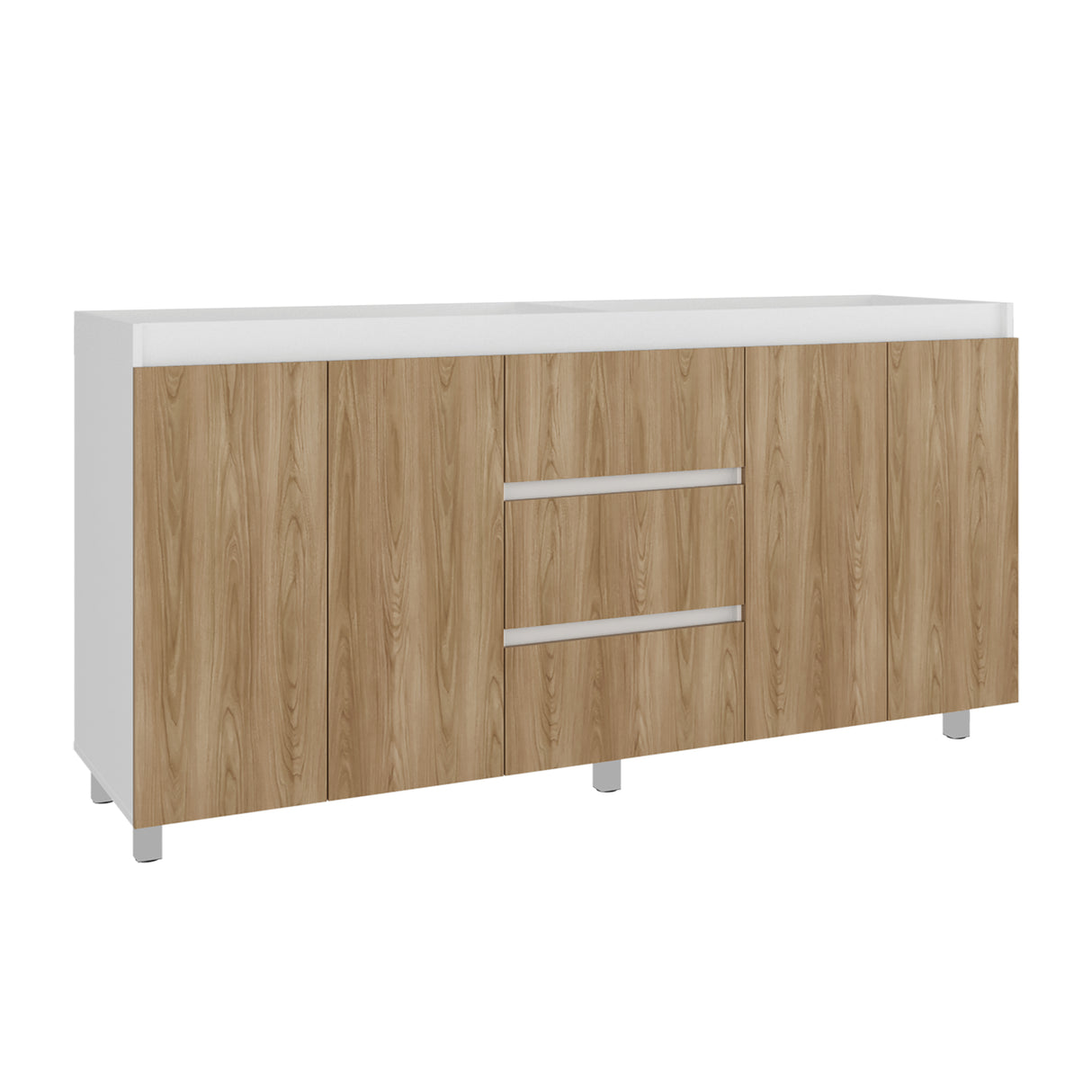 Mueble Inferior de Cocina Boreal Blanco Marquez y Fresno Europeo 179.9x89.5cm sin Mesón y Sin Estufa - MUEBLES INFERIORES DE COCINA | Bylmo
