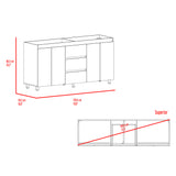 Mueble Inferior de Cocina Boreal Blanco Marquez y Fresno Europeo 179.9x89.5cm sin Mesón y Sin Estufa - MUEBLES INFERIORES DE COCINA | Bylmo