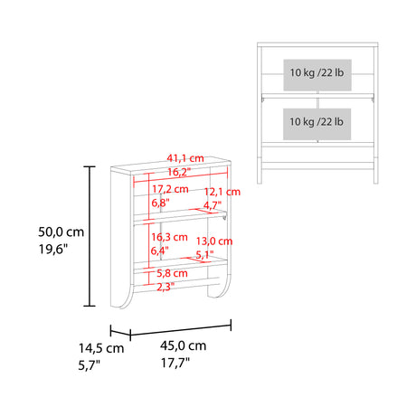 Gabinete de Baño Avellana 45x50cm Rectangular con Dos Puertas con Un Entrepaño - GABINETES DE BANHO | Bylmo