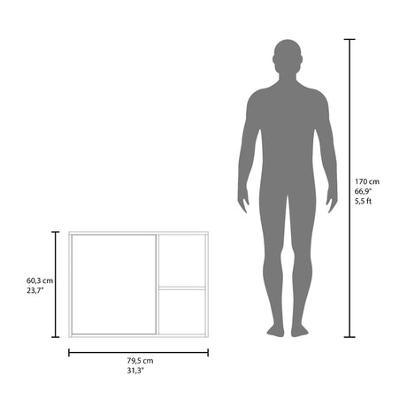 Gabinete de Baño Lagoa Blanco 79.5x60.3cm Rectangular con Una Puerta con Un Entrepaño y con Espejo - GABINETES DE BANHO | Bylmo