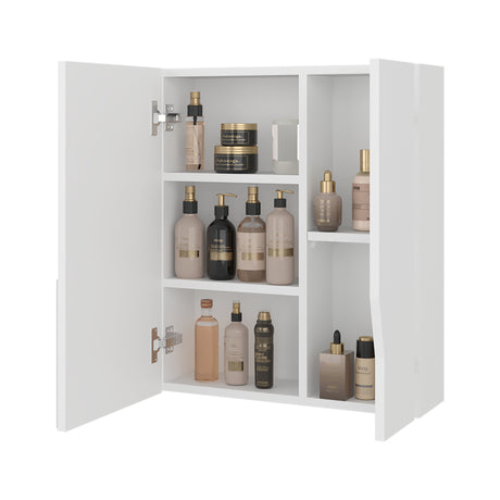 Gabinete de Baño Tiuna Blanco 50x59.1cm Rectangular con Dos Puertas con Tres Entrepaños y con Espejo - GABINETES DE BANHO | Bylmo