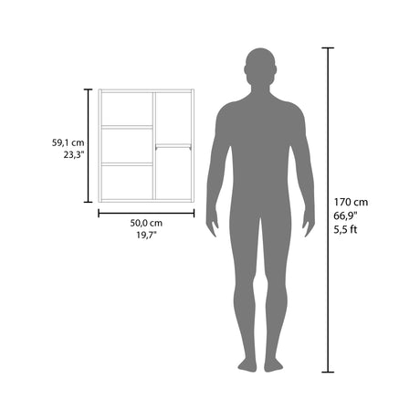 Gabinete de Baño Tiuna Blanco 50x59.1cm Rectangular con Dos Puertas con Tres Entrepaños y con Espejo - GABINETES DE BANHO | Bylmo