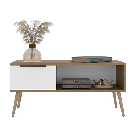 Mesa de Centro Wenden Blanco 90.5x42.5cm Rectangular con Compartimiento - MESAS DE CENTRO | Bylmo