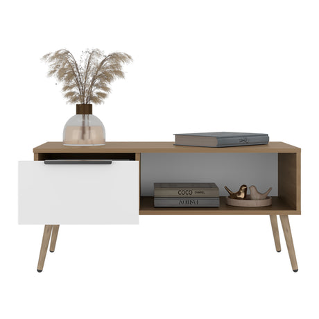 Mesa de Centro Wenden Blanco 90.5x42.5cm Rectangular con Compartimiento - MESAS DE CENTRO | Bylmo