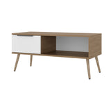 Mesa de Centro Wenden Blanco 90.5x42.5cm Rectangular con Compartimiento - MESAS DE CENTRO | Bylmo