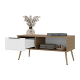 Mesa de Centro Wenden Blanco 90.5x42.5cm Rectangular con Compartimiento - MESAS DE CENTRO | Bylmo