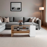 Mesa de Centro Arion Fresno Europeo 91x42cm Rectangular con Compartimiento - MESAS DE CENTRO | Bylmo