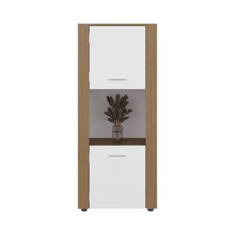 Estantería Tonalea Fresno 56x134.5cm Rectangular con Tres Compartimientos y Dos Entrepaños - BIBLIOTECAS Y ESTANTERIAS | Bylmo