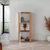 Estantería Tonalea Fresno 56x134.5cm Rectangular con Tres Compartimientos y Dos Entrepaños - BIBLIOTECAS Y ESTANTERIAS | Bylmo