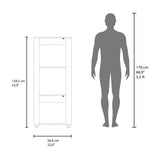 Estantería Tonalea Fresno 56x134.5cm Rectangular con Tres Compartimientos y Dos Entrepaños - BIBLIOTECAS Y ESTANTERIAS | Bylmo
