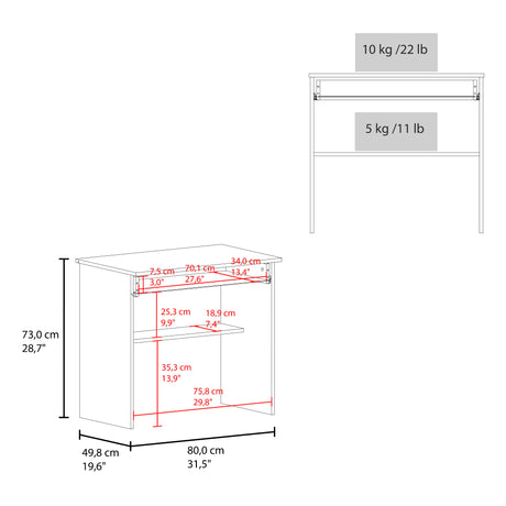 Escritorio Office Cartagena 80x73.7cm con Un Cajón - ESCRITORIOS | Bylmo