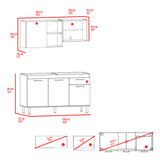 Cocina Sedona Blanco Marquez y Fresno Europeo 150x60cm sin Mesón y sin Estufa - COCINAS | Bylmo