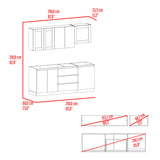 Cocina Solana Fresno Europeo y Azul Marino 210x70cm sin Mesón y sin Estufa - COCINAS | Bylmo