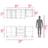 Cocina Solana Fresno Europeo y Azul Marino 210x70cm sin Mesón y sin Estufa - COCINAS | Bylmo