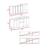 Cocina Lioni Plomo y Fresno Europeo 180x70cm sin Mesón y sin Estufa - COCINAS | Bylmo