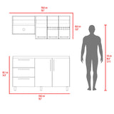 Cocina Rubí Blanco Marquez y Bellota 150x60cm sin Mesón y sin Estufa - COCINAS | Bylmo