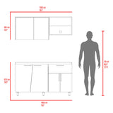 Cocina Emilia Fresno Europeo y Wengue 150x60.1cm sin Mesón y sin Estufa - COCINAS | Bylmo