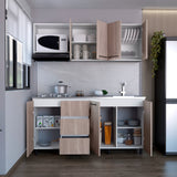 Cocina Erie Blanco Marquez y Bardolino 180x60cm sin Mesón y sin Estufa - COCINAS | Bylmo