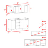 Cocina Erie Blanco Marquez y Bardolino 180x60cm sin Mesón y sin Estufa - COCINAS | Bylmo