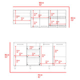Cocina Erie Blanco Marquez y Bardolino 180x60cm sin Mesón y sin Estufa - COCINAS | Bylmo