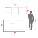 Cocina Erie Blanco Marquez y Bardolino 180x60cm sin Mesón y sin Estufa - COCINAS | Bylmo