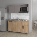 Cocina Emilia Fresno Europeo y Taupe 150x60.1cm sin Mesón y sin Estufa - COCINAS | Bylmo